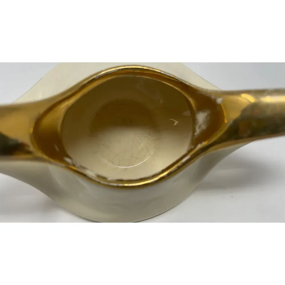 VTG Pearl China Co. Creamer/Sugar Set Hand Decorated 22KT Gold, USA